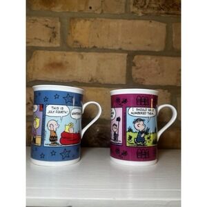 Danbury Mint Peanuts Fine‎ Porcelain Calendar Mugs Set of 2 with order form